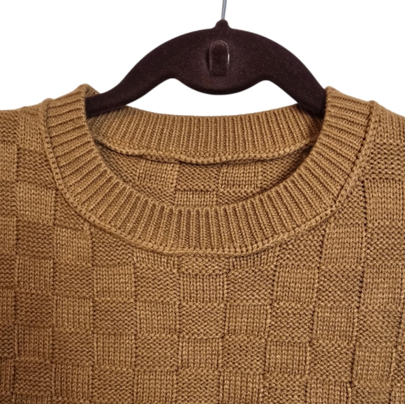 Berkley & Unbranded 2 Sweaters Basket Wave & Textured Stitch Brown Blue Small - Picture 7 of 17